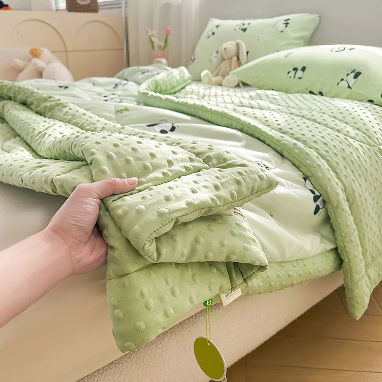 2025新款A类水洗棉双层纱豆豆被大豆夏凉被