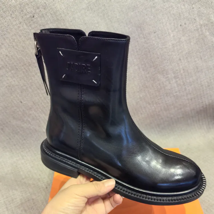 通用舒适春秋季女骑士靴纯色轻便侧拉链胶粘平跟