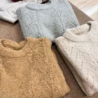 【刘噗噗】圈圈绒软糯圆领毛衣