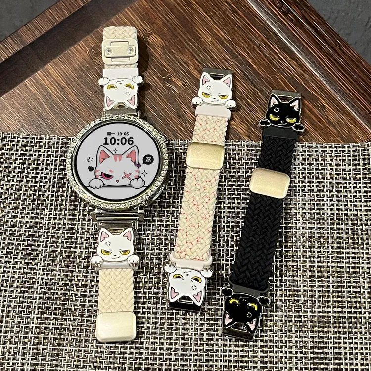 适用于华为gt6表带gt5/gt4手表招财猫编织磁吸watch5(18mm)表带  