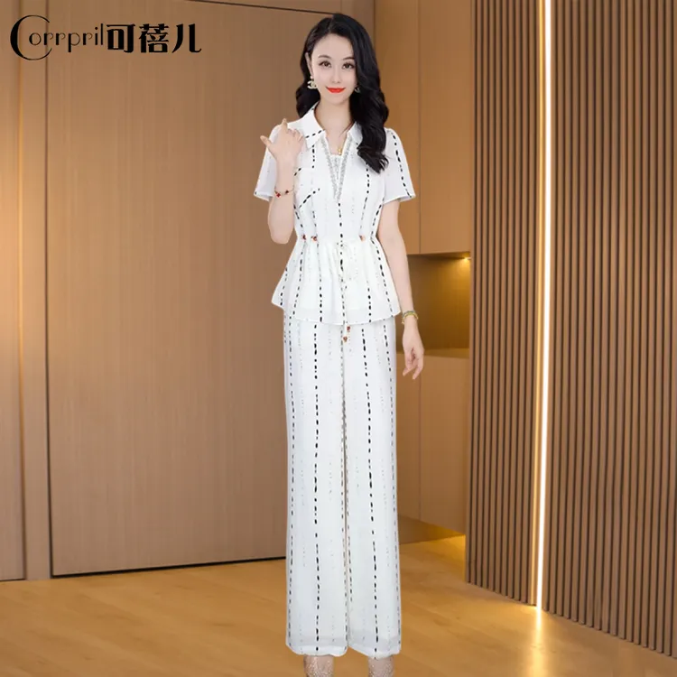 【可蓓儿】2025新款女夏可蓓儿减龄杭州高端休闲冰丝职业套装