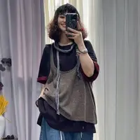 【若汐女装】欧版宽松秋季新款休闲百搭条纹阔背心1375