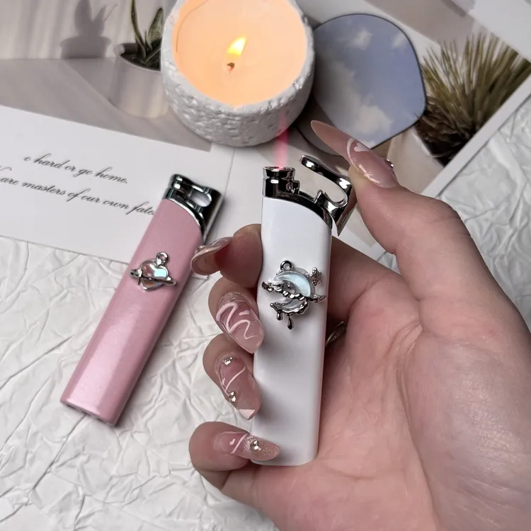 苏苏原创小众设计心悦高颜值打火机防风粉焰金属耐用送男女友情侣