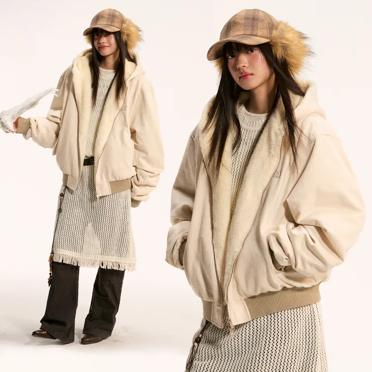 【江南先生】麂皮绒口袋撞钉夹克双开拉链外套JN54A54