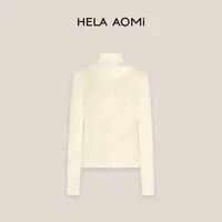 HELA AOMI“羊毛100% 围巾毛衣”软糯透气荡领设计针织衫CY5CM33559