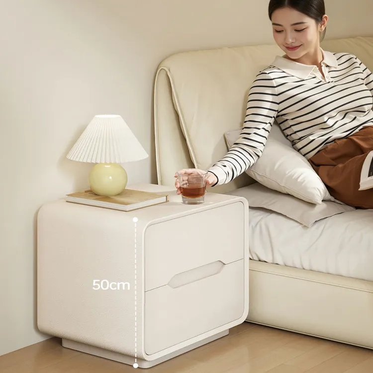 奶油风实木床头柜家用卧室2025爆款小型床边柜子简约现代收纳柜