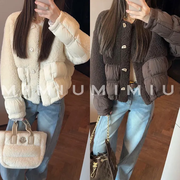 【mimius】P 可溯源三星安心羽绒复古拼接毛毛羽绒服 G09288