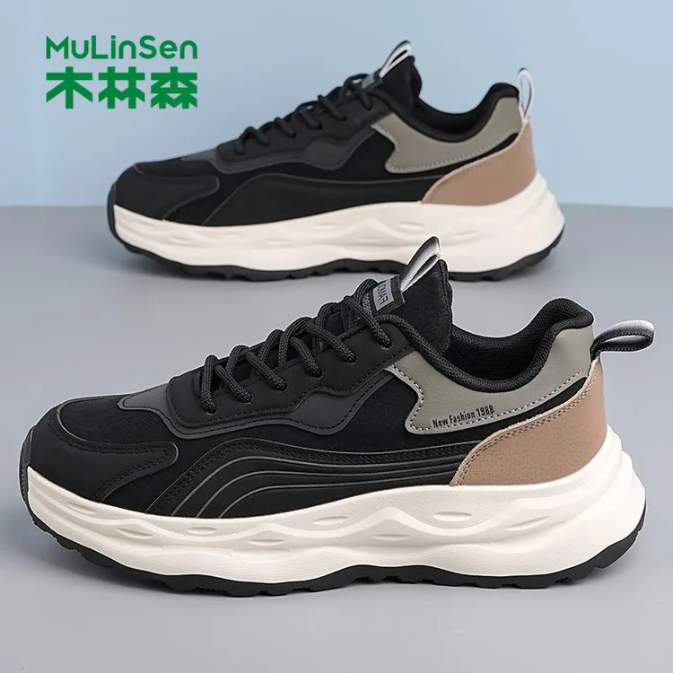 木林森男士休闲鞋夏季2025新款轻便软底运动鞋青少年防滑耐磨跑步
