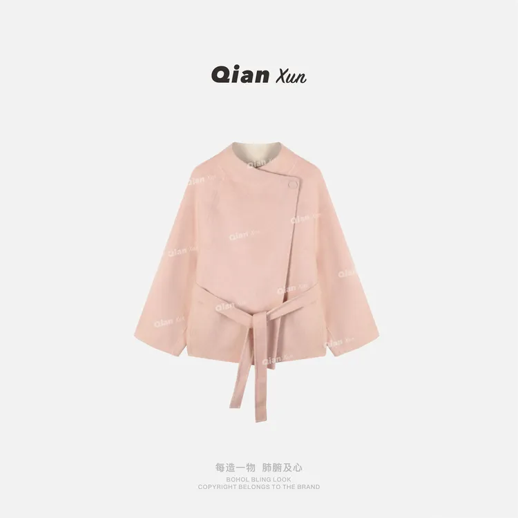 【千寻严选】秋冬时尚百搭休闲洋气小众减龄设计感大衣QXQ5DY6774A