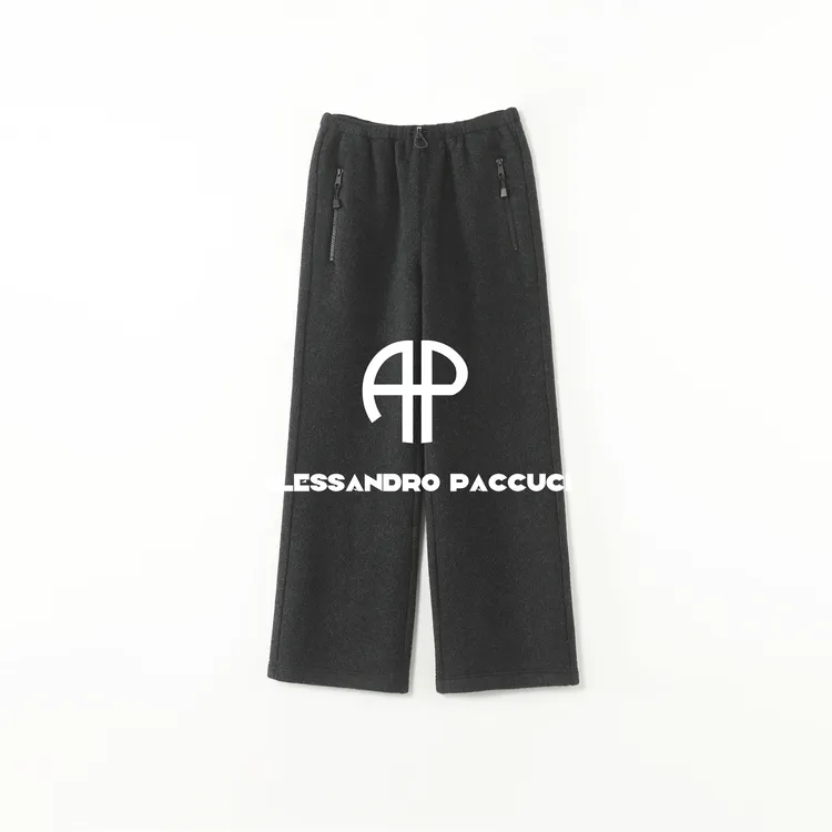 AP洛哥54281KC 双面绵羊毛抽绳松紧腰两色简约时尚休闲百搭长裤