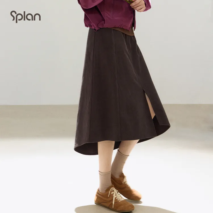 秋冬新品】SPLAN 简约休闲通勤不规则多穿半身裙25684