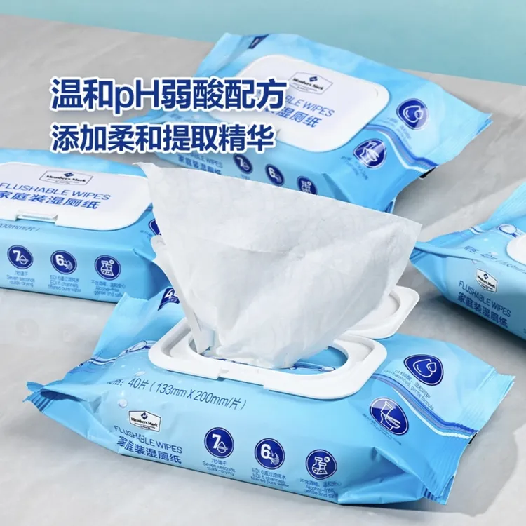 山姆Members Mark家庭装湿厕纸10包40片一次性家用加厚清新