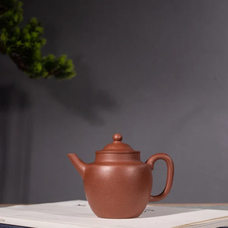 高端茶具 降坡泥 手工制作  折肩宫灯壶