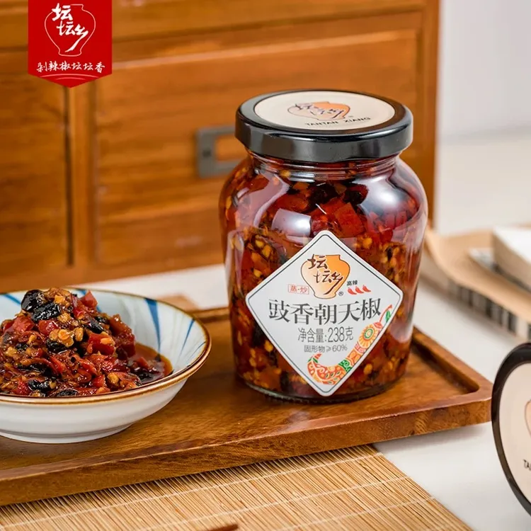 坛坛乡豉香朝天椒238*1瓶剁辣椒酱拌面饭蒜蓉辣酱下饭调味