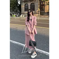 Liixu新款宽松高级感廓形西装半身裙裙三件套装XZ1293