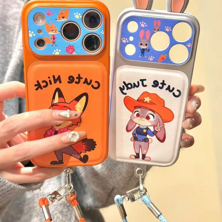 萌系卡通橙帽比耶朱迪粉衣尼克适用于iphone17promax苹果16手机壳