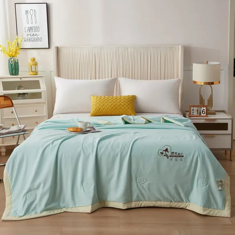 【孙卓妈妈推荐】薄被被子家纺刺绣夏被化纤被春季被单2-3斤凉感