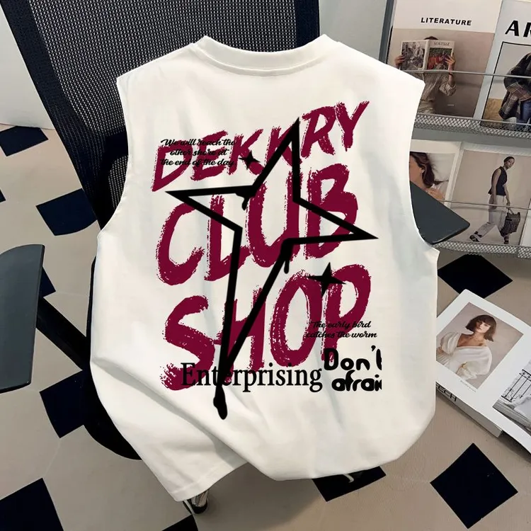 jtrt潮流美式个性纯棉背心男女t恤夏季潮牌高街休闲百搭无袖上衣