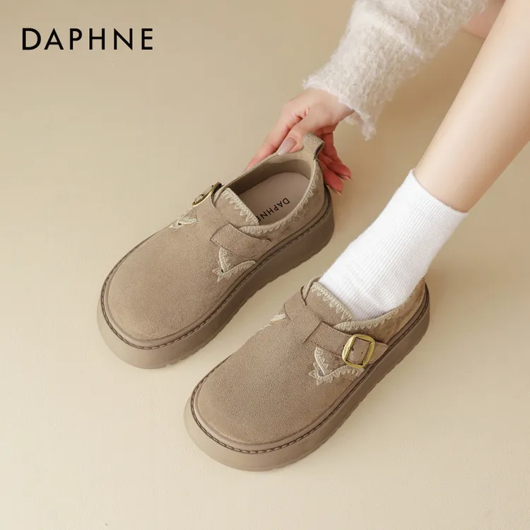 达芙妮品牌正品厚底勃肯鞋女鞋2025年秋季时尚百搭复古单鞋休闲鞋