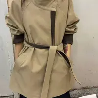 小橙子 新款中长款立领英伦风宽松气质风衣外套