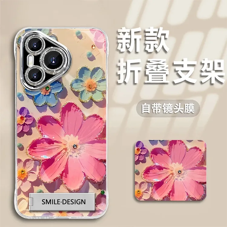 适用于苹果/华为/OPPO/VIVO/小米/红米爆款油画花无边框手机壳