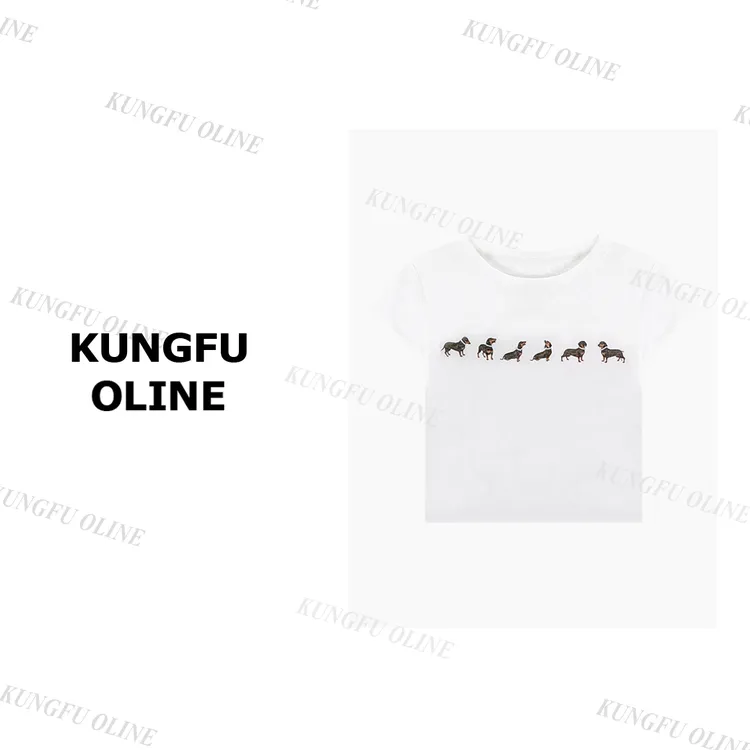 【黑白粉色现现】【珍珠腊肠狗】T0151天丝亚麻卡通休闲风夏季T恤短袖