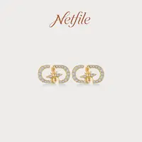 铜合金耳饰  Netfile【黄金色小蜜蜂耳钉】NF509R012