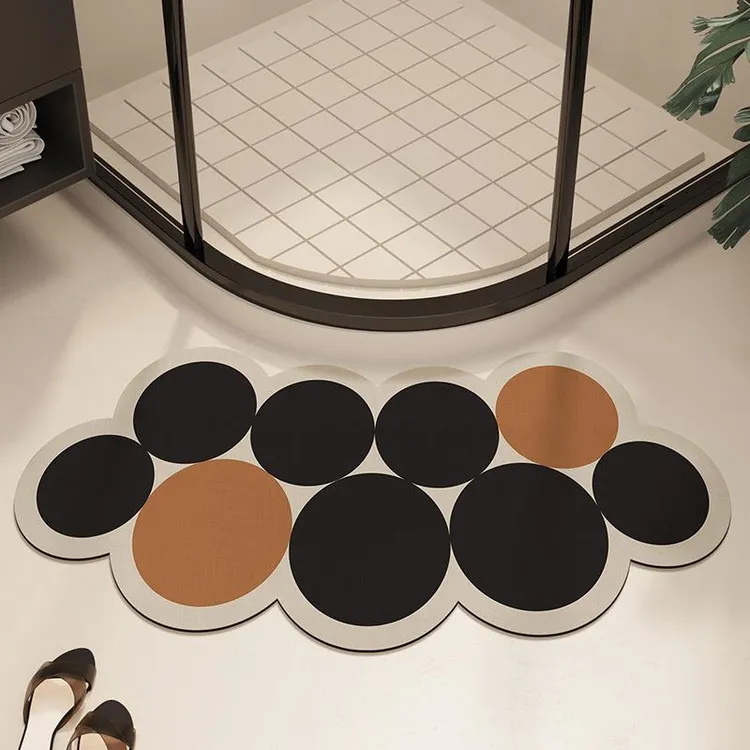 弧形浴室地垫硅藻泥强吸水卫生间垫厕所门口淋浴房防滑地毯脚垫