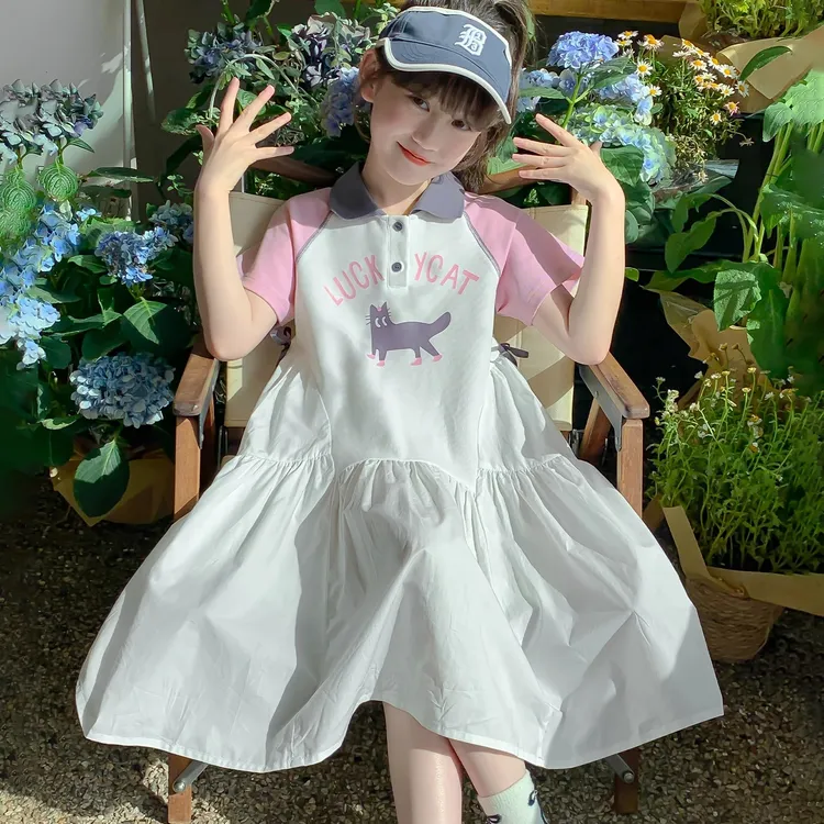 女童裙子夏季polo裙2025夏装新款儿童洋气超好看连衣裙女孩公主裙
