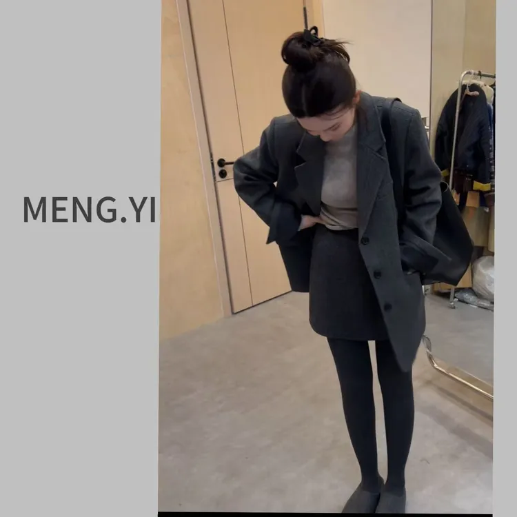 MENG.YI斜纹毛呢超好版型西服5292