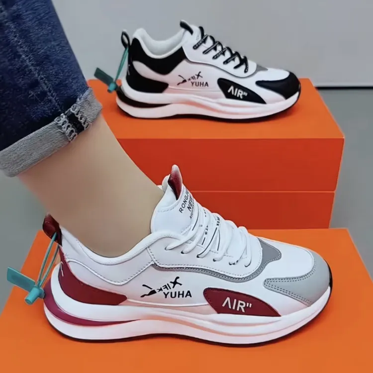 秋冬【皮面】新款情侣休闲运动鞋时尚百搭轻便软底防滑男女休闲鞋子