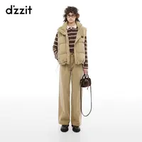 【专属】dzzit地素马甲羽绒服多元丹宁摩登印花牛仔外套女3I4K120