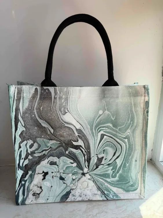 大号托特——非遗大漆漂漆手提托特包防水帆布包定制