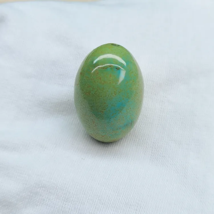 原矿高瓷特色绿松石炫彩枣珠 直径18MM长25.9MM 重11.4g 