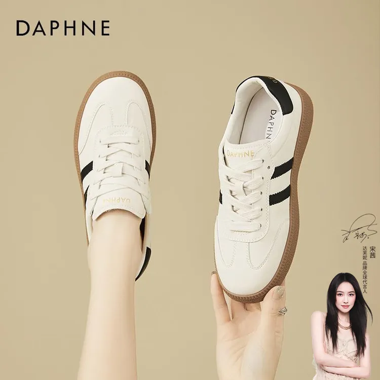 达芙妮平底休闲板鞋德训鞋子女款爆款2025新款小白鞋百搭今年流行