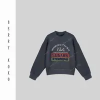 【MISSKO】复古百搭撞色字母宽松羊毛昵慵懒风气质套头卫衣外套 T25