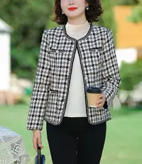 D712小香风外套春秋新款上衣高贵洋气中老年女装