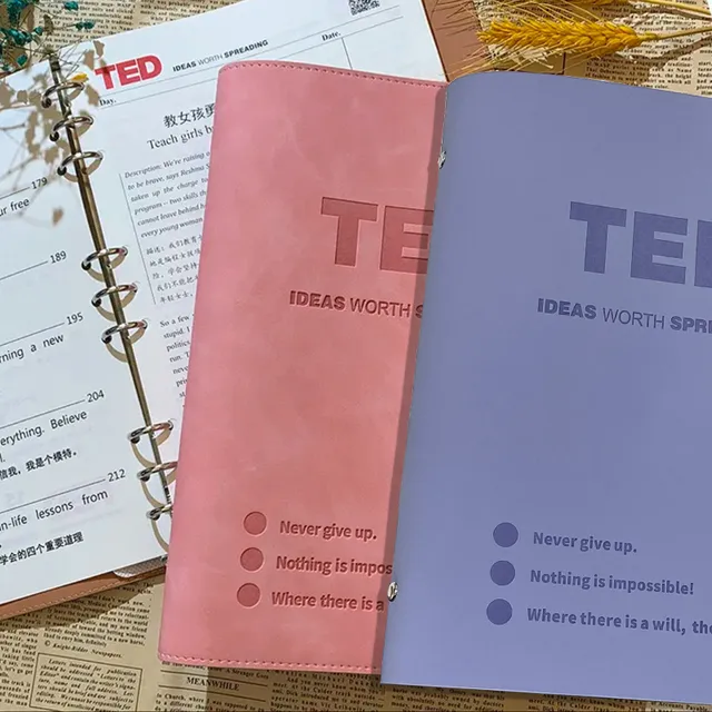 TED活页本夹日记本可拆卸演讲文字稿精读计划软皮B5手帐本2025版