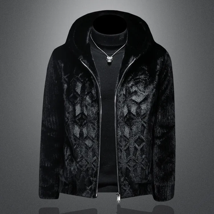 路约威格欧货高端轻奢时尚外套冬季新款加厚保暖皮毛一体男士夹克