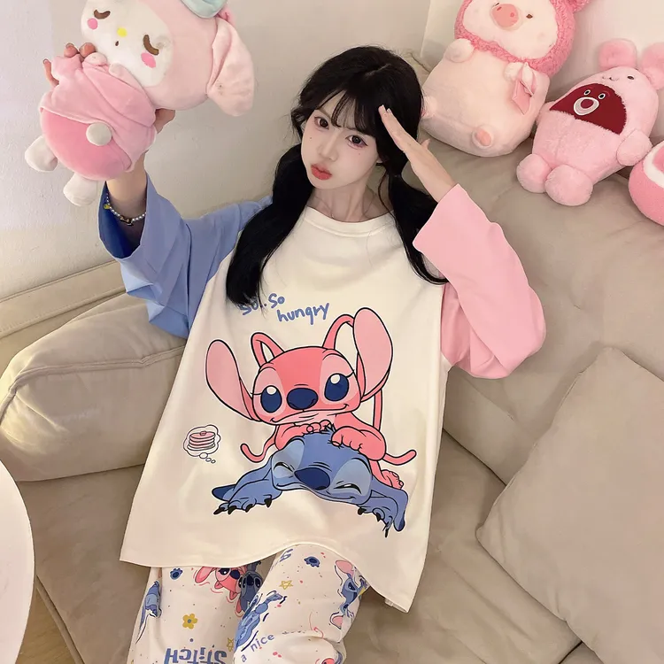 100%全棉睡衣女款爆款2025新款春秋季纯棉长袖长裤薄款胖mm家居服