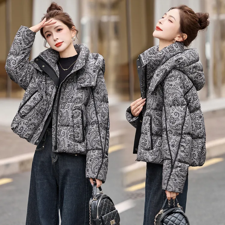 2025年冬季印花90白鸭绒羽绒服