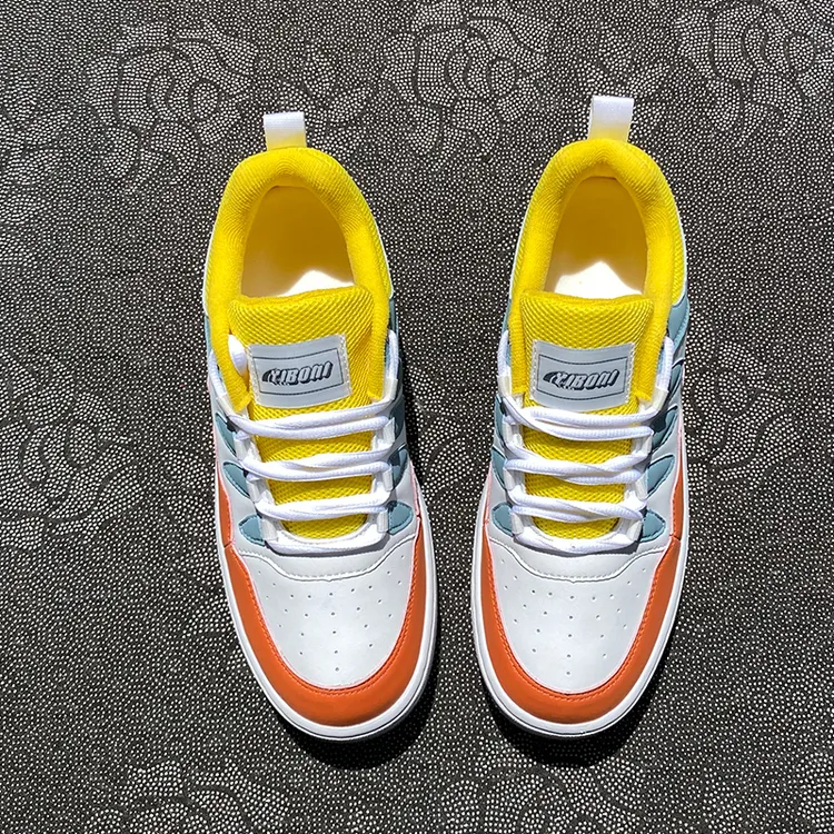 新款原创橙黄色低帮时尚休闲板鞋学生百搭鞋子男鞋潮流潮鞋帆布鞋