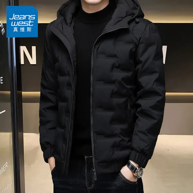 真维斯短款羽绒服男连帽轻薄款2026冬季潮流加厚保暖冬装休闲外套