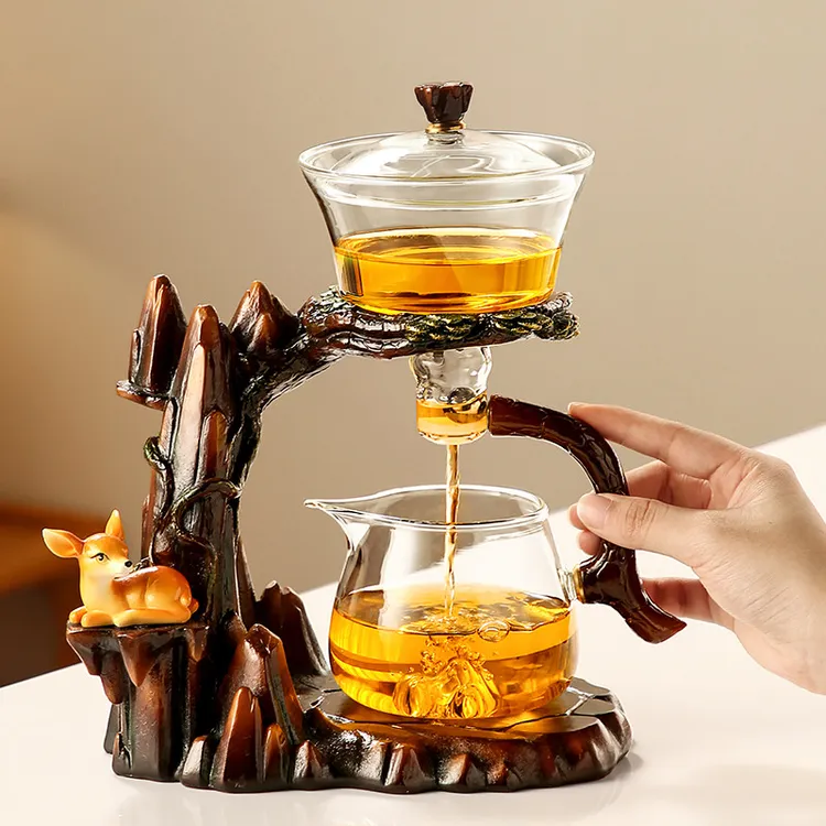 玻璃自动茶具套装家用懒人功夫泡茶神器2025新款办公室磁吸泡茶壶