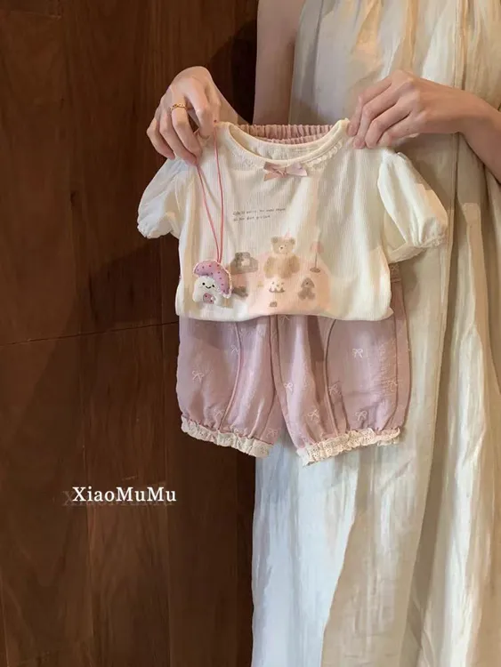 女童防蚊裤2025新款夏季儿童百搭裤子小童女宝宝天丝棉九分裤凉感