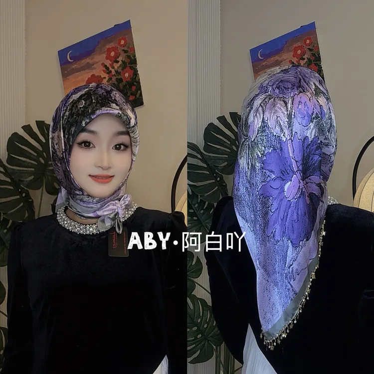 复古港风刺绣圆顶女木耳边檐帽子蕾丝服装百搭印花