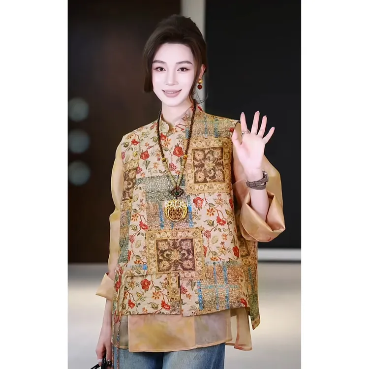 50-【百花齐放】宝儿家含幂BJ123925412早春新款新中式时尚百搭马甲