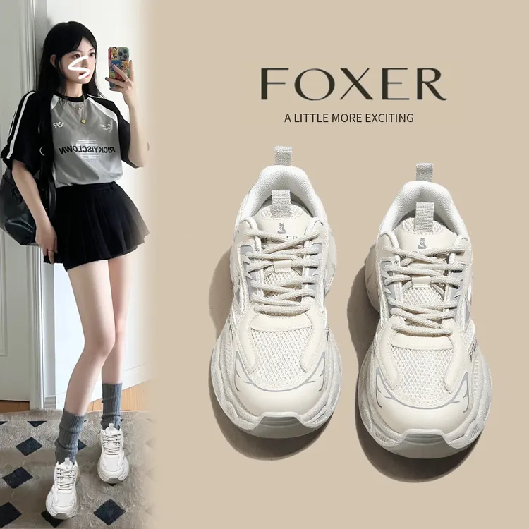 【FOXER】男女同款厚底系带松糕底老爹鞋时尚休闲鞋老爹鞋女ins百搭