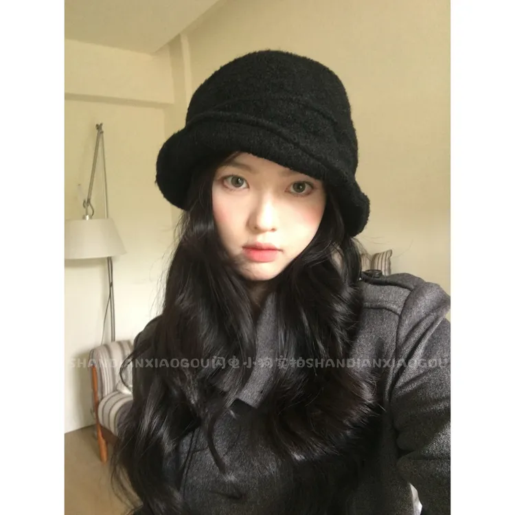 小众设计师款毛呢渔夫帽*可凹造型帽檐秋冬帽子小众显脸小
