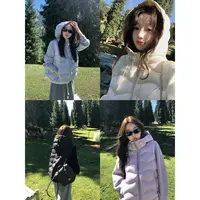 张贝贝 压胶直冲90白鸭绒 针织拼接户外轻羽绒